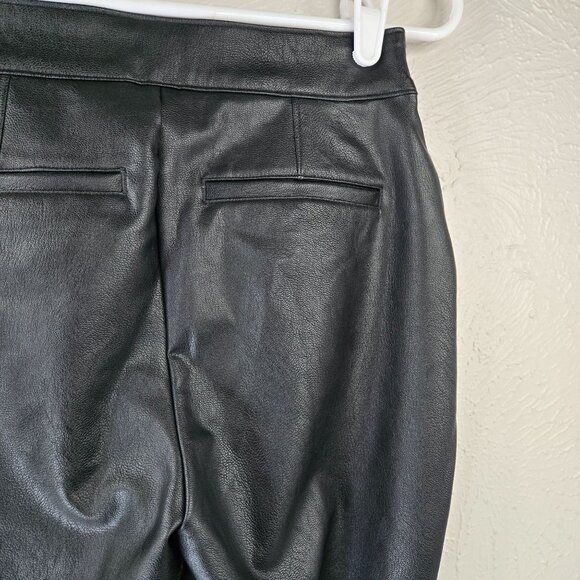 Spanx Leather-Like Flare Pant Small Black Bootcut High Rise Edgy Grunge Goth New - Picture 12 of 13